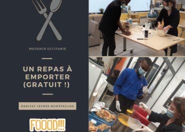 Un repas à emporter (gratuit !) proposé une fois par mois aux résident(e)s de la résidence Occitanie ! Une bonne recette, par les temps qui courent, pour réinventer des moments de convivialités et de partages !